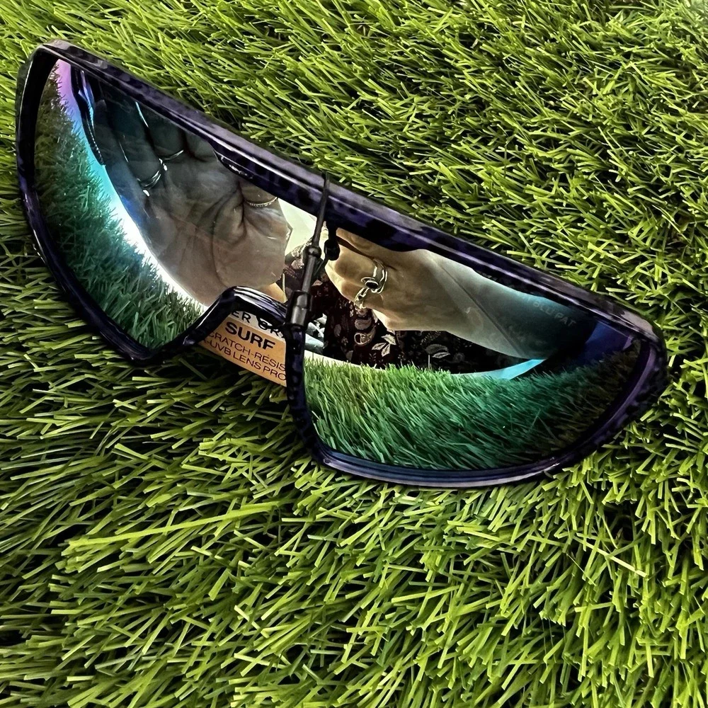Panama Jack Foster Grant Surf‎ Shield Sunglasses Mirrored Purple Leopard UVA-UVB